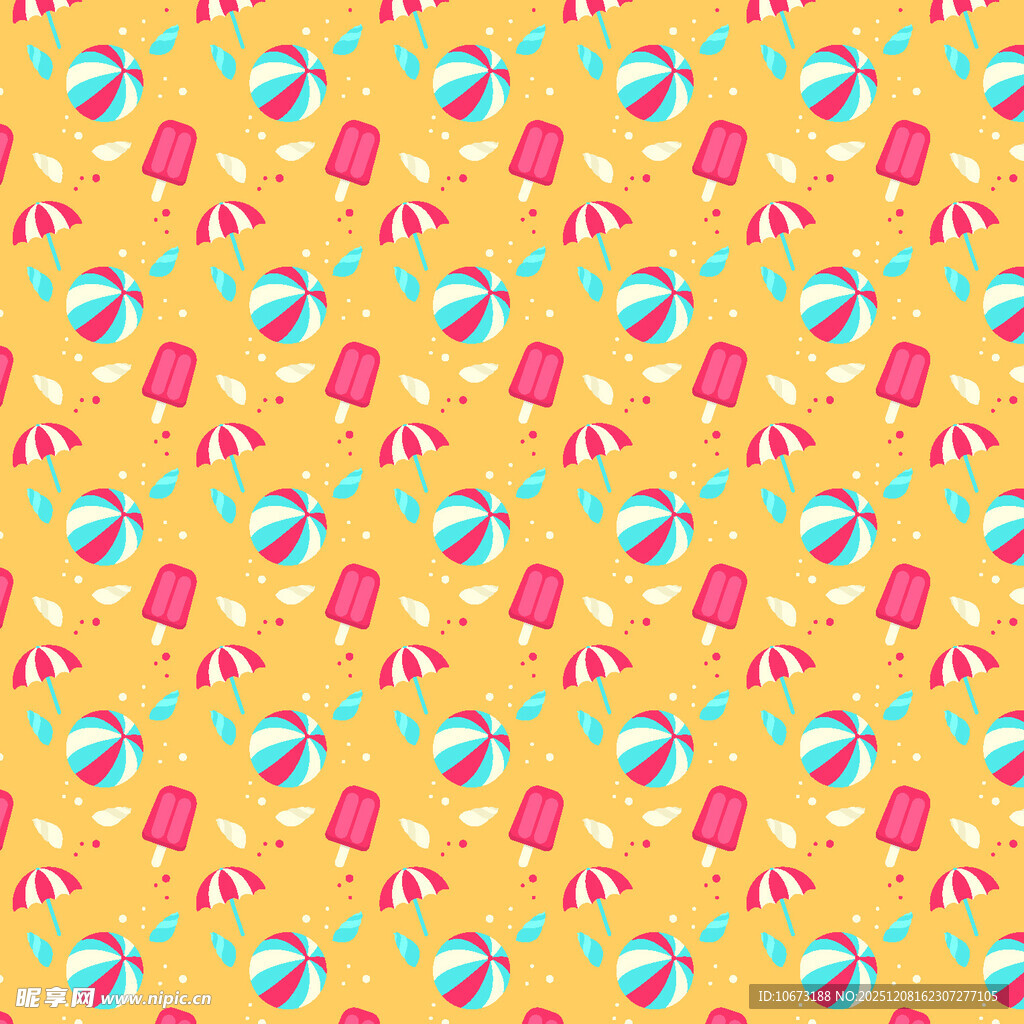 夏日缤纷冰淇淋图案背景