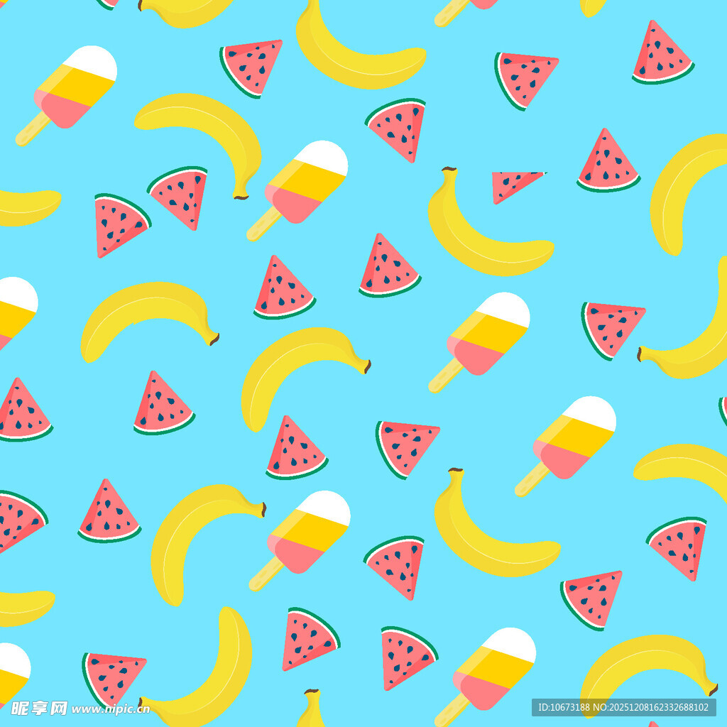 夏日水果冰淇淋图案背景