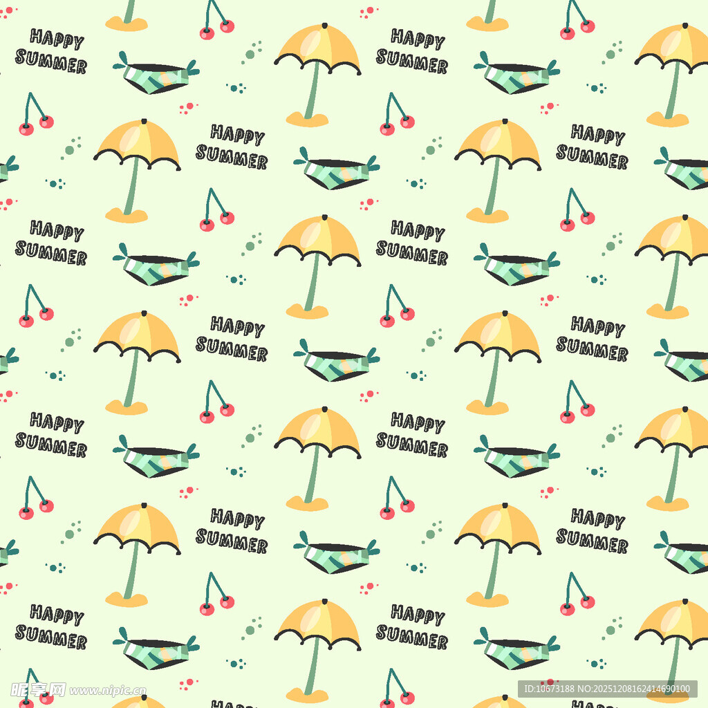 夏日海滩度假风图案背景