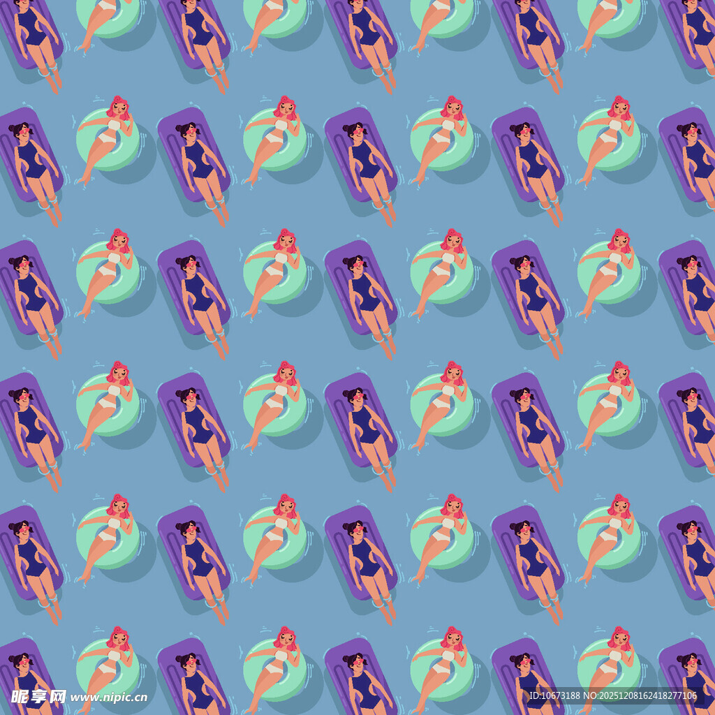 夏日泳池派对图案背景