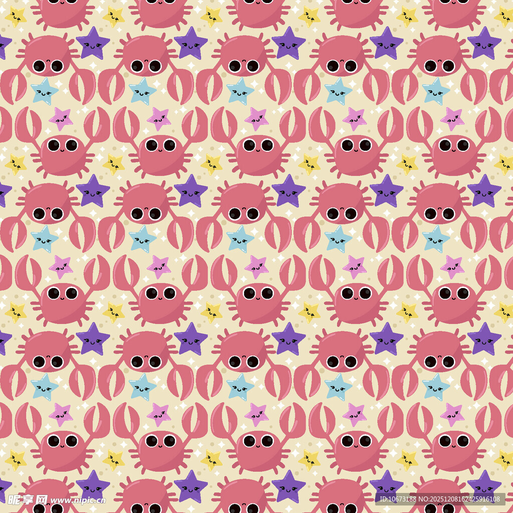 可爱卡通图案无缝背景