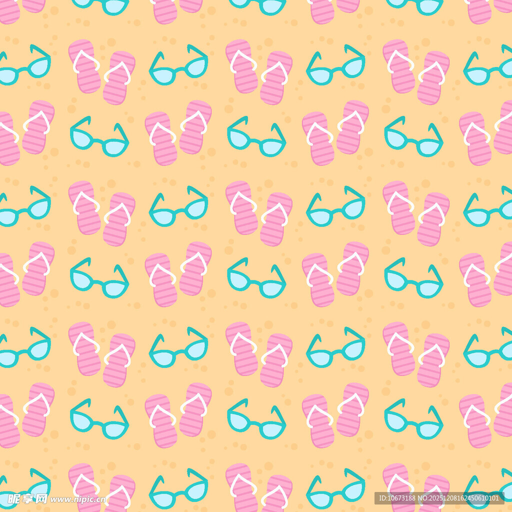 彩色眼镜与拖鞋图案背景