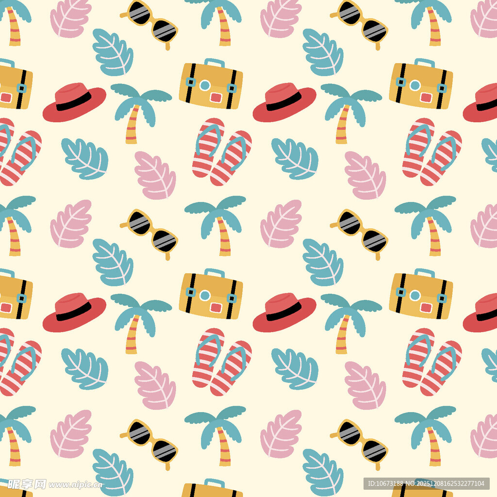 夏日度假风图案背景