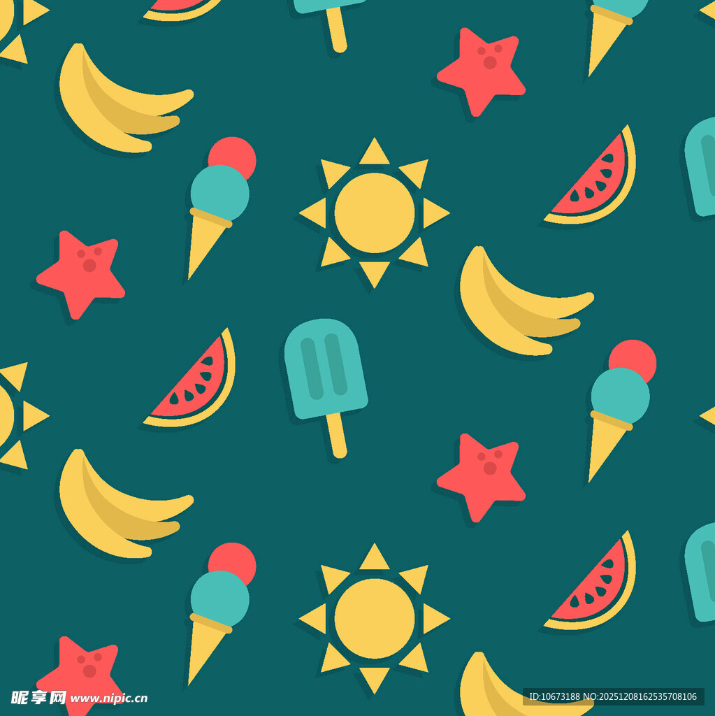 夏日水果冰淇淋图案背景