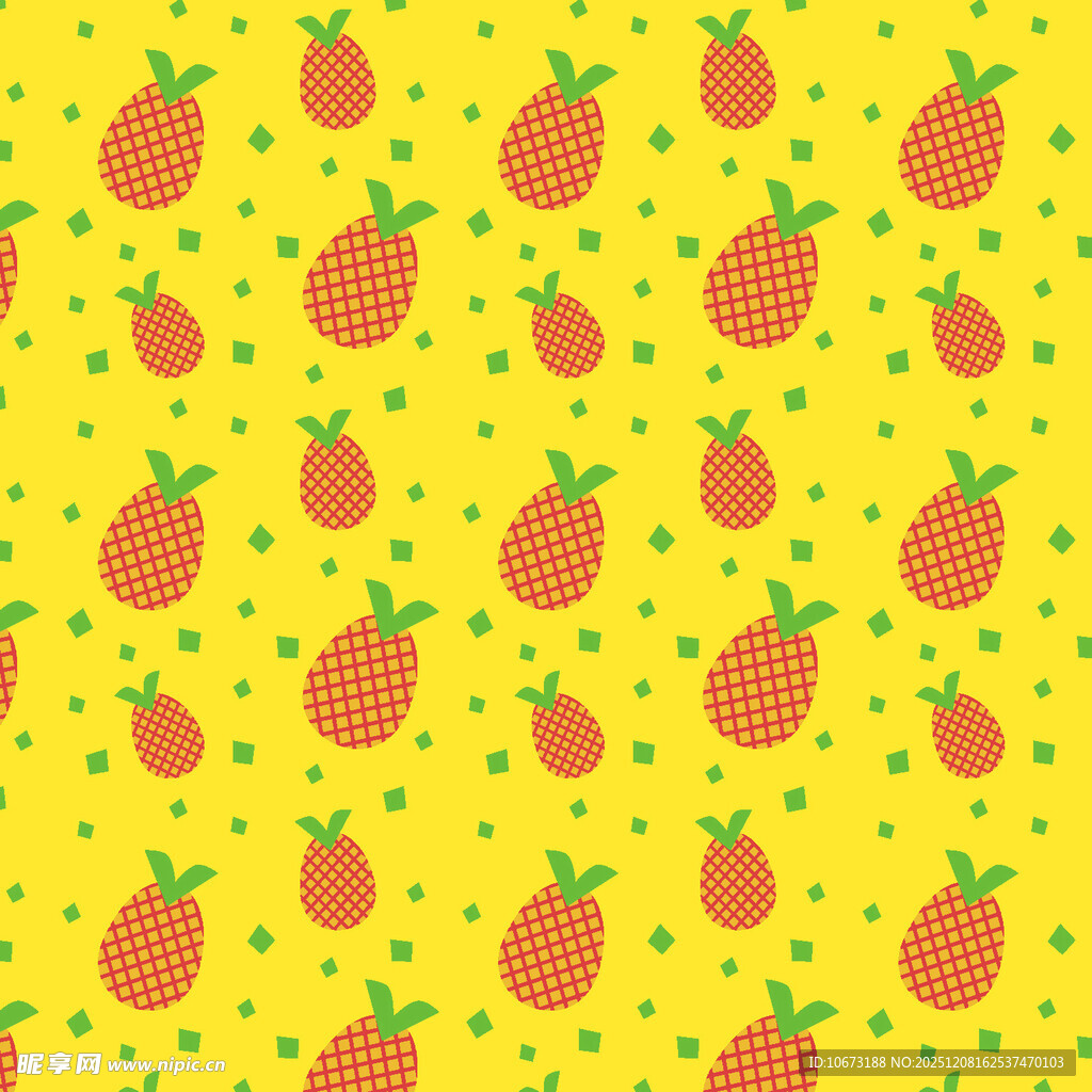 黄色背景菠萝图案纹理
