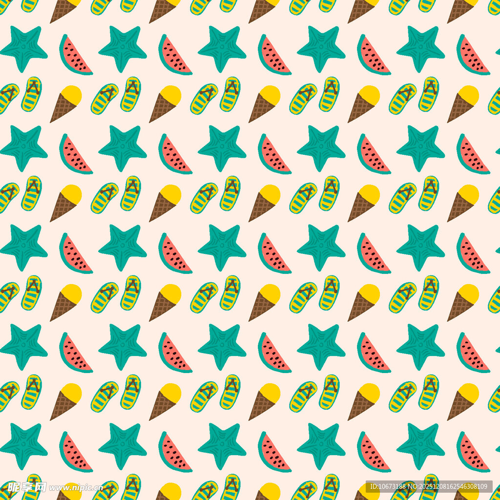 星星糖果图案无缝背景