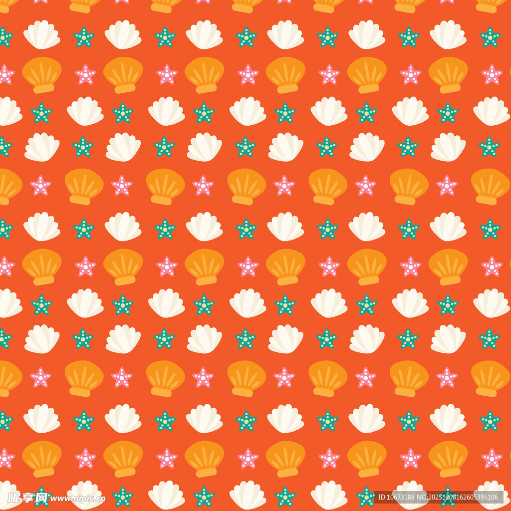 橙色背景可爱图案无缝纹理