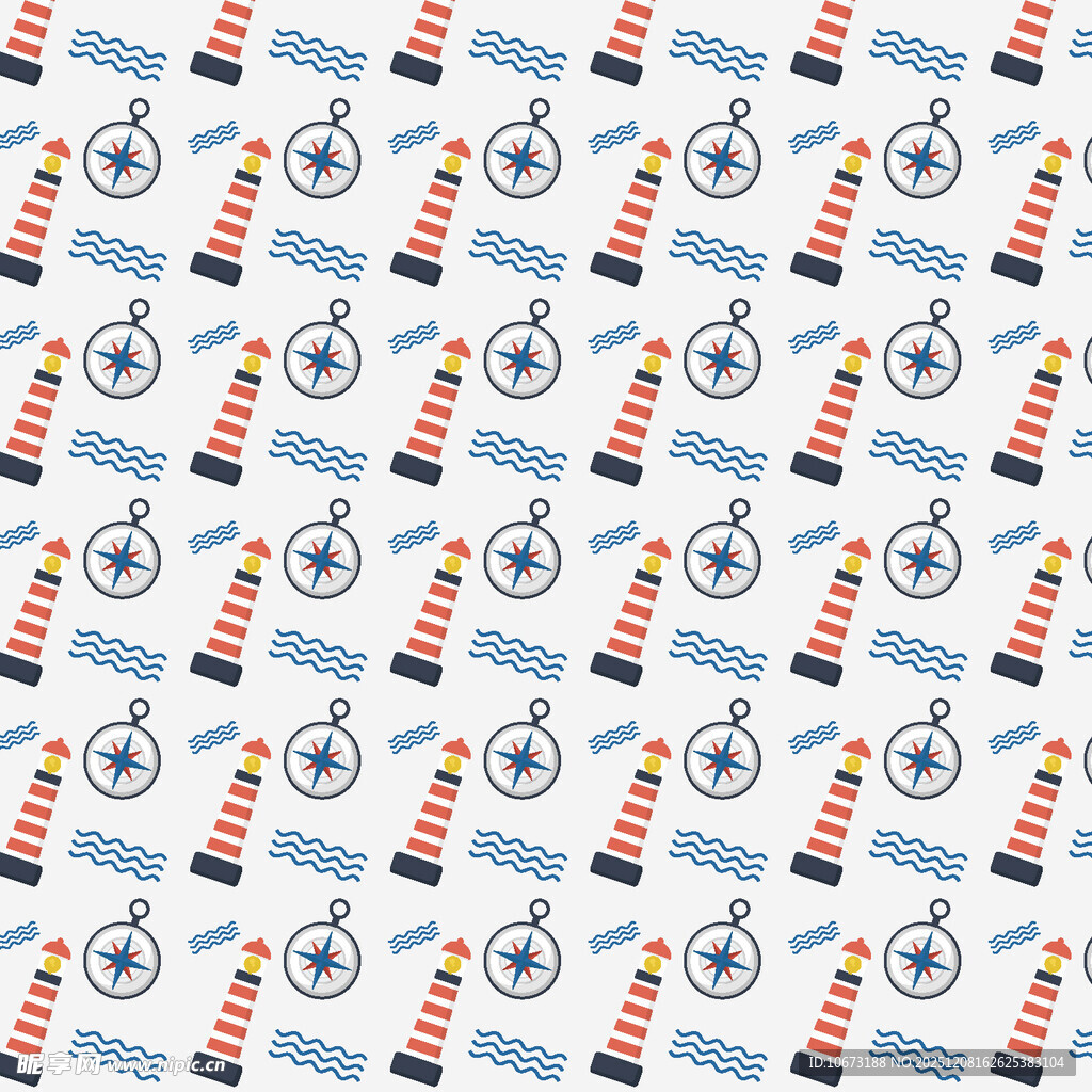 海洋风灯塔图案背景图