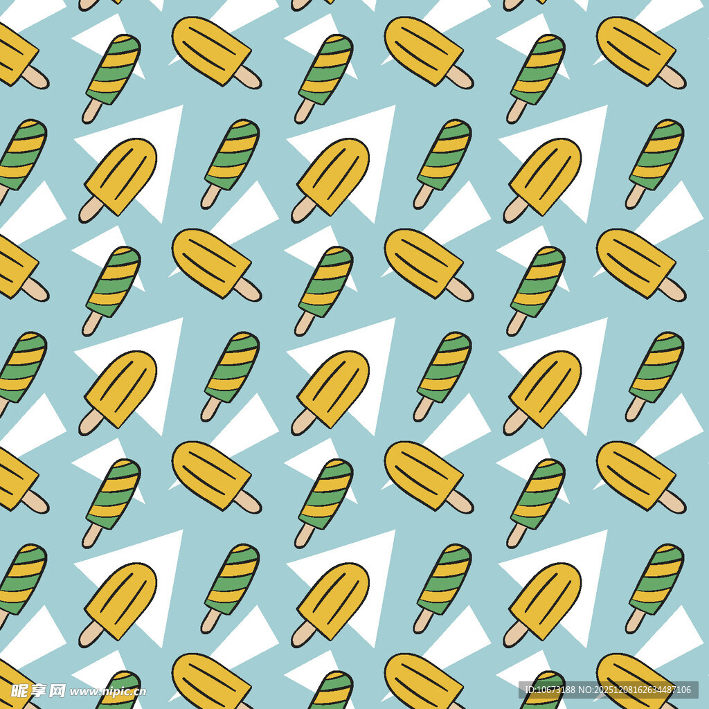 冰淇淋图案无缝背景图