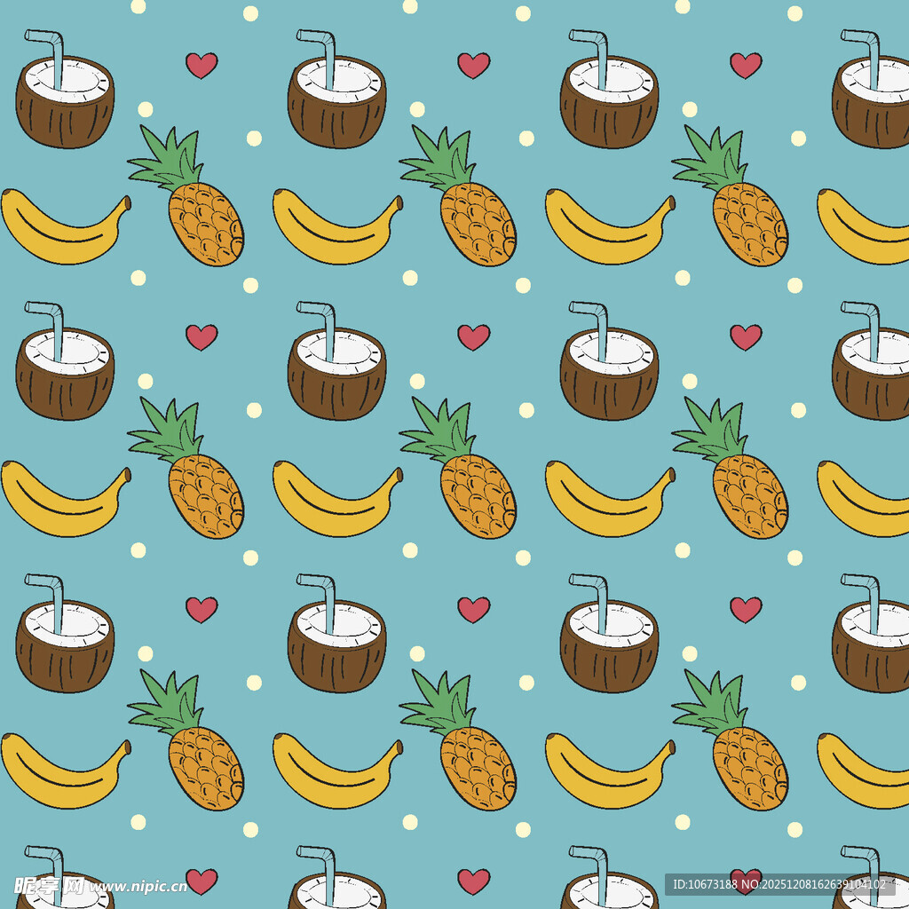 热带水果图案背景