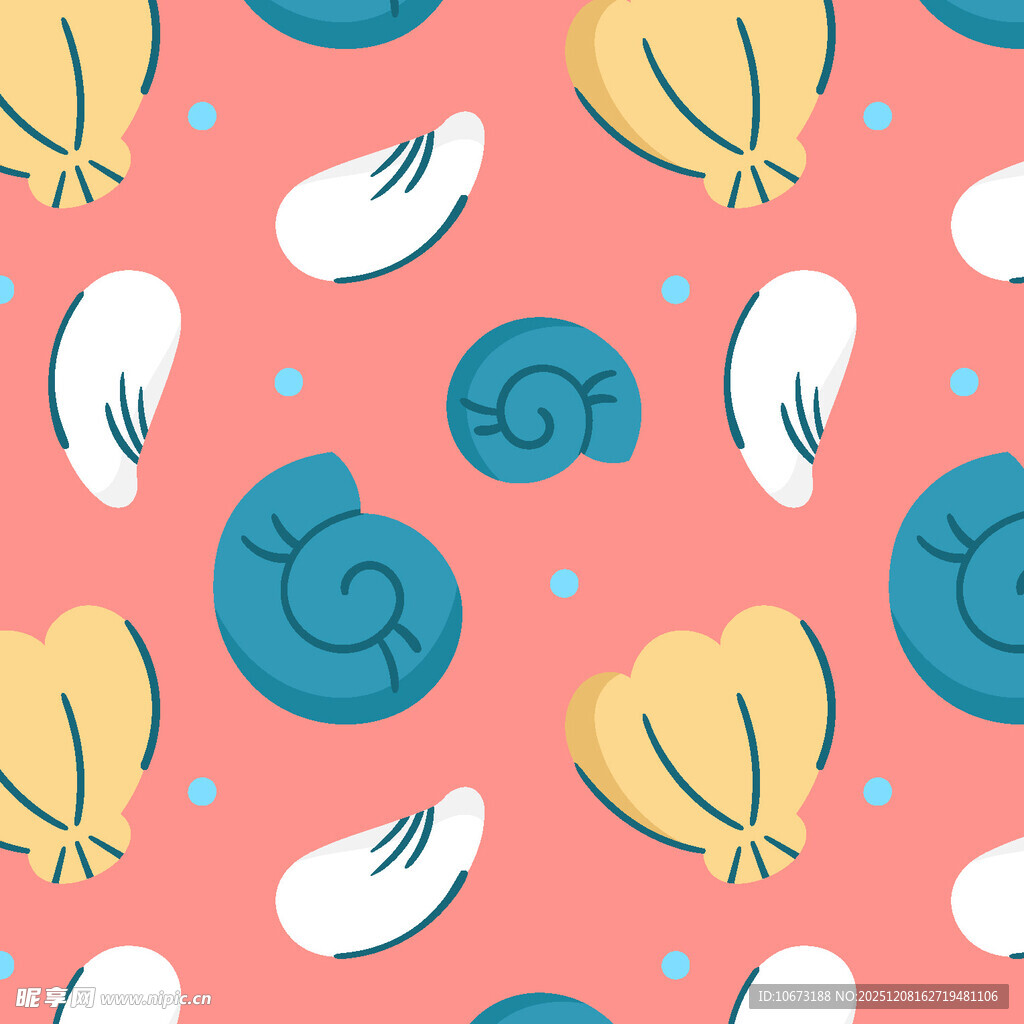 海洋贝壳图案背景