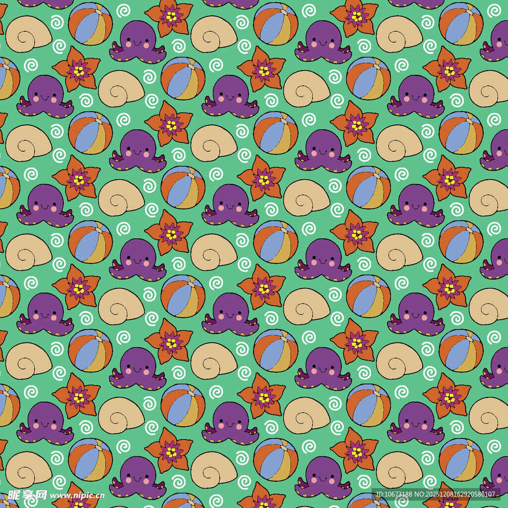 多彩蘑菇图案无缝背景