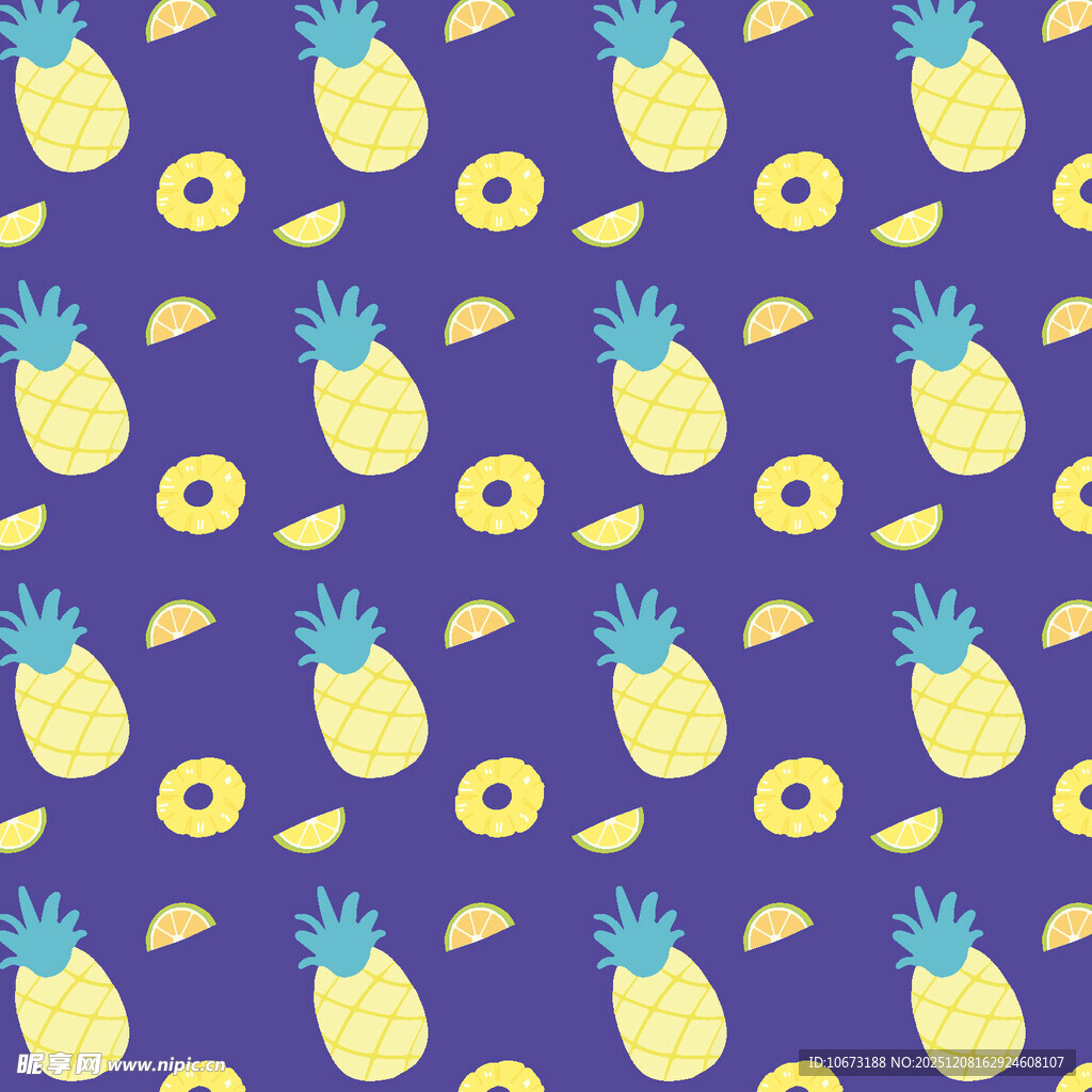 紫色背景菠萝图案纹理