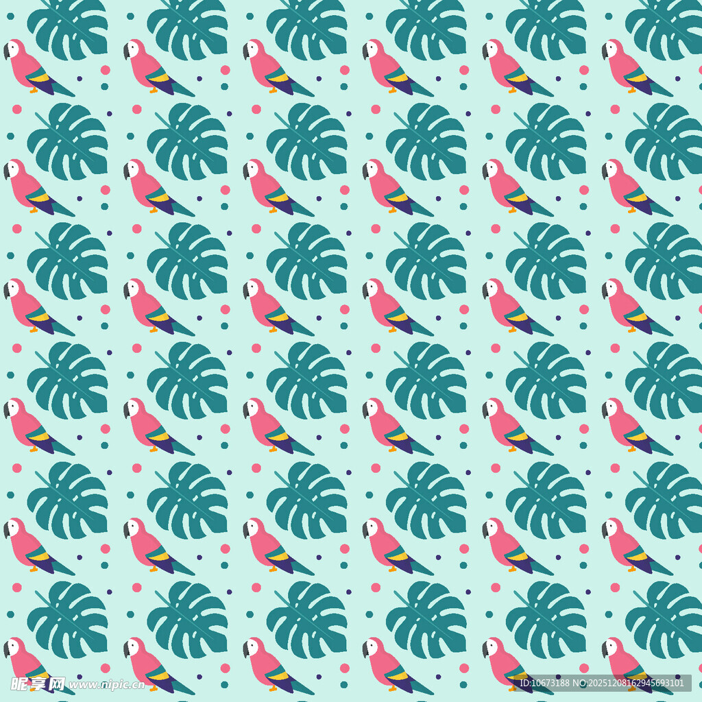 热带风植物图案背景