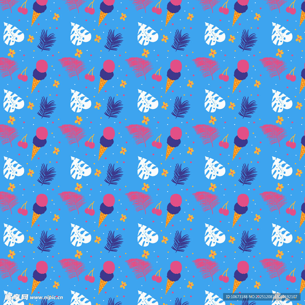 多彩冰淇淋图案背景