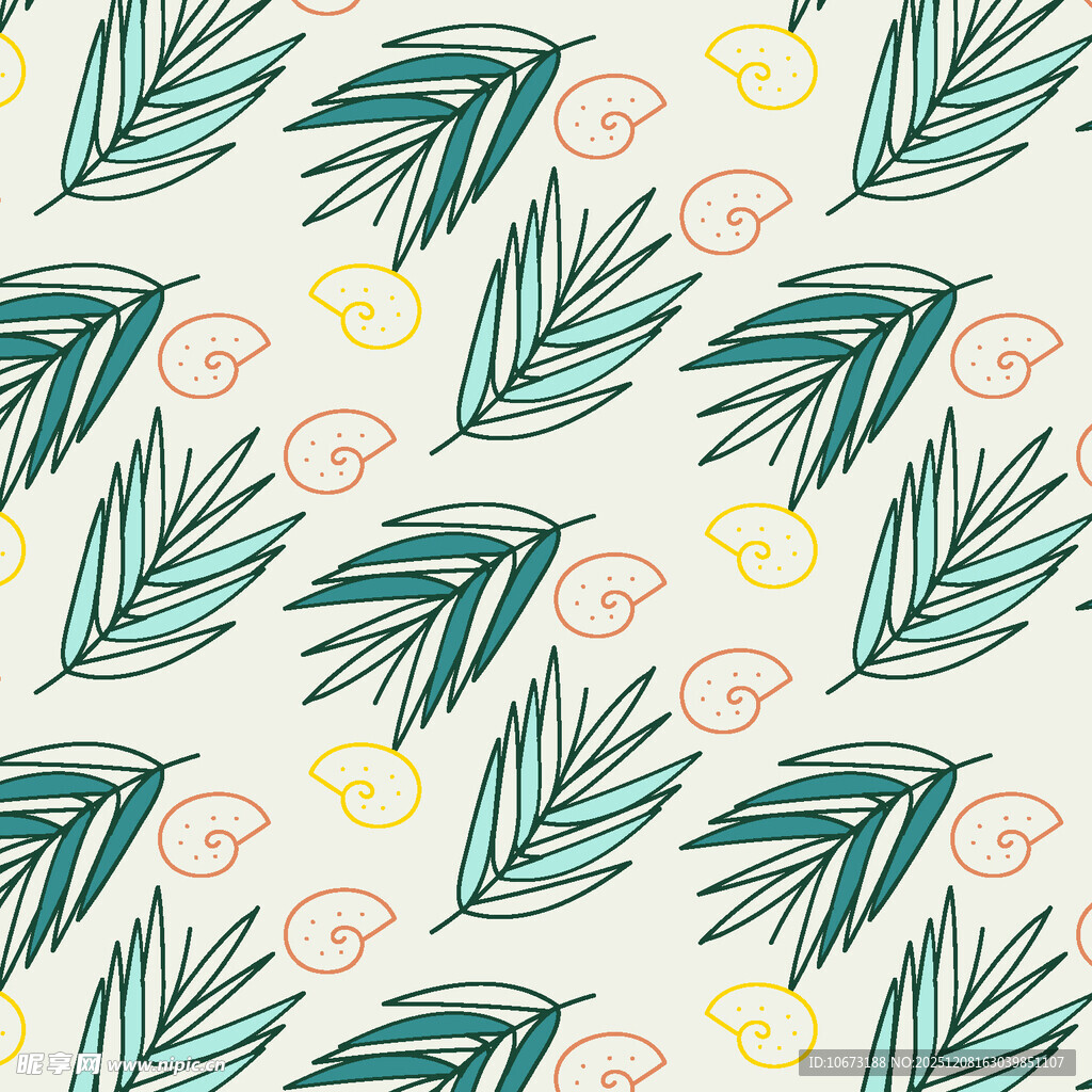 清新植物图案背景