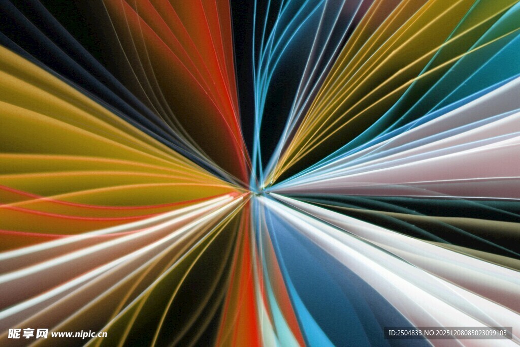 绚丽多彩的放射状线条图案