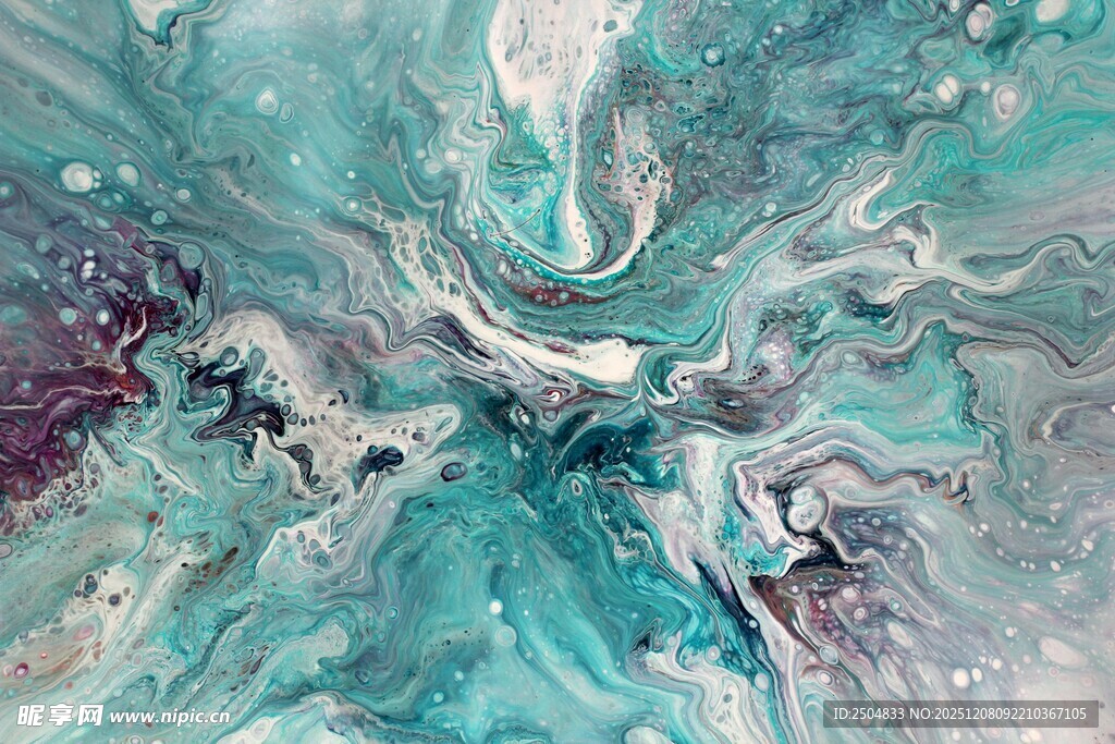 梦幻蓝绿流体艺术纹理