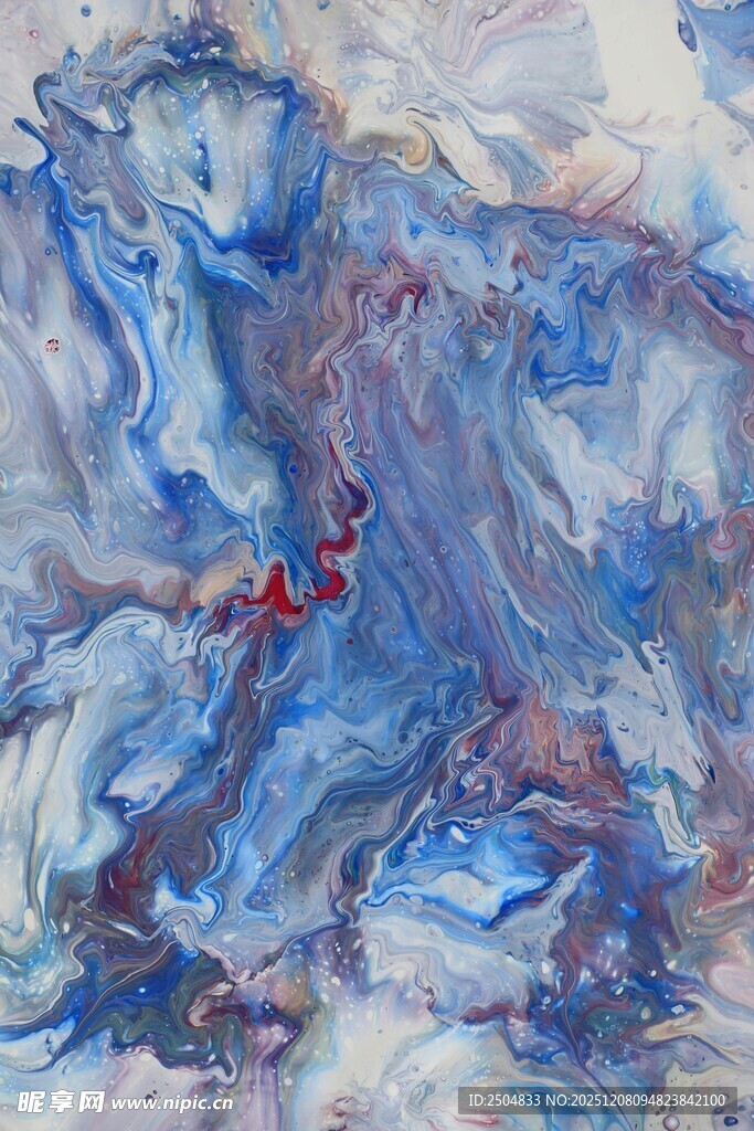 抽象蓝色流体艺术画作