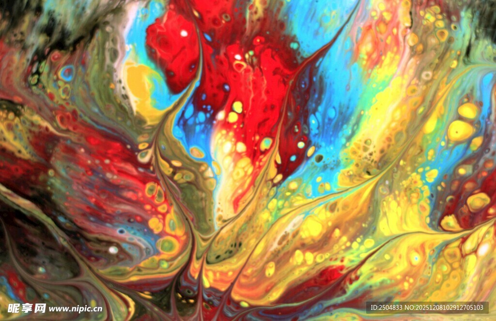 抽象色彩流动艺术画作