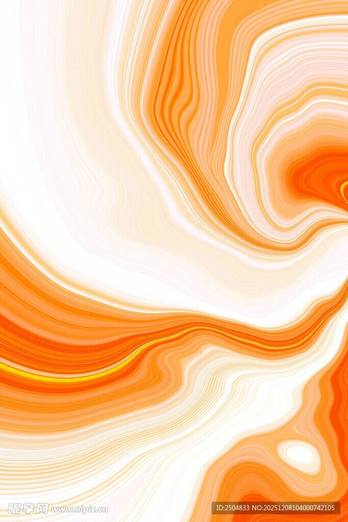 橙白 变流体艺术纹理