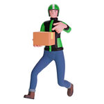 奔跑送件的快递员