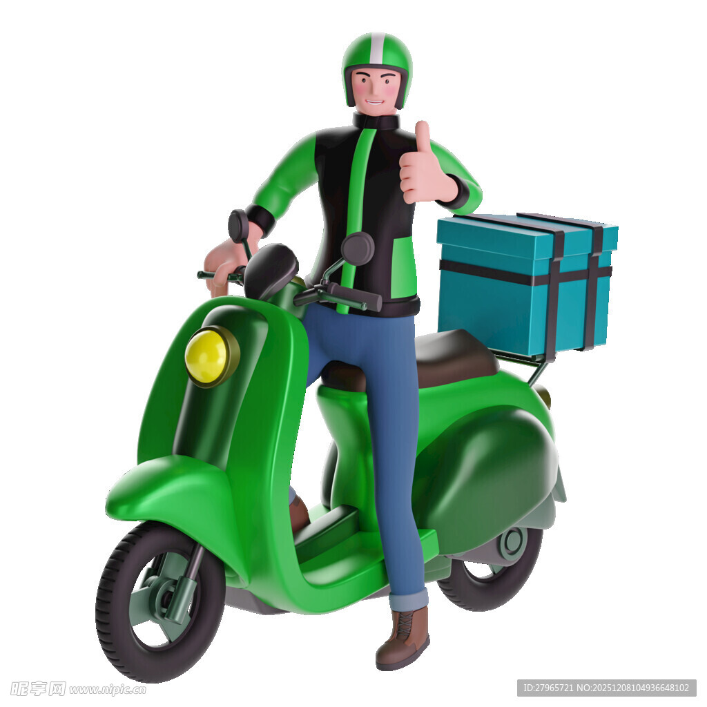 骑电动车的外卖员