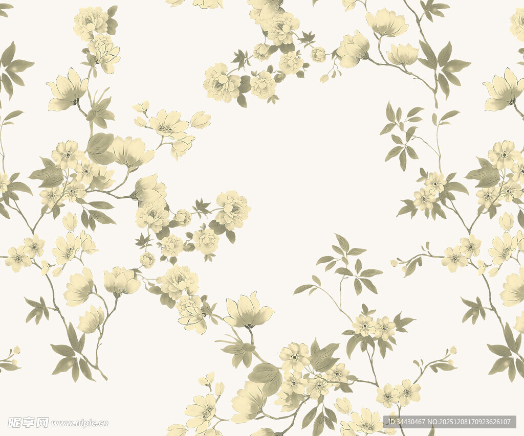 淡雅花卉图案背景