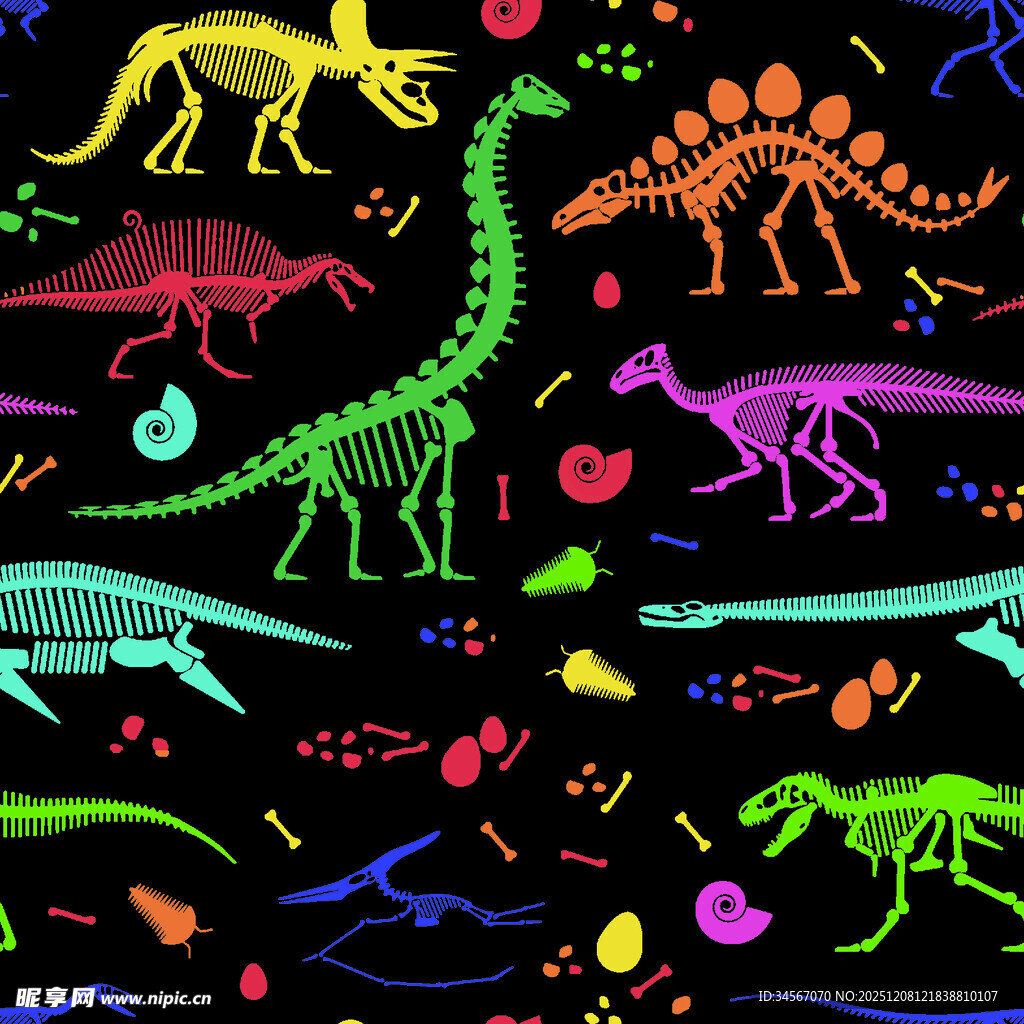 多彩恐龙图案  童趣满满