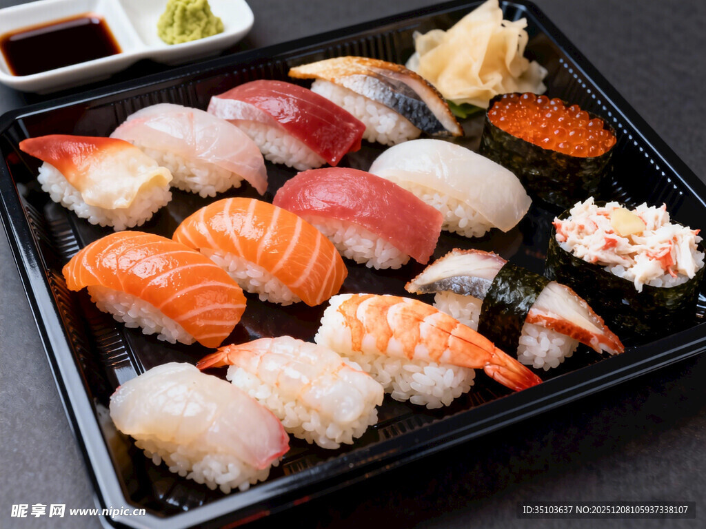 多样美味寿司拼盘