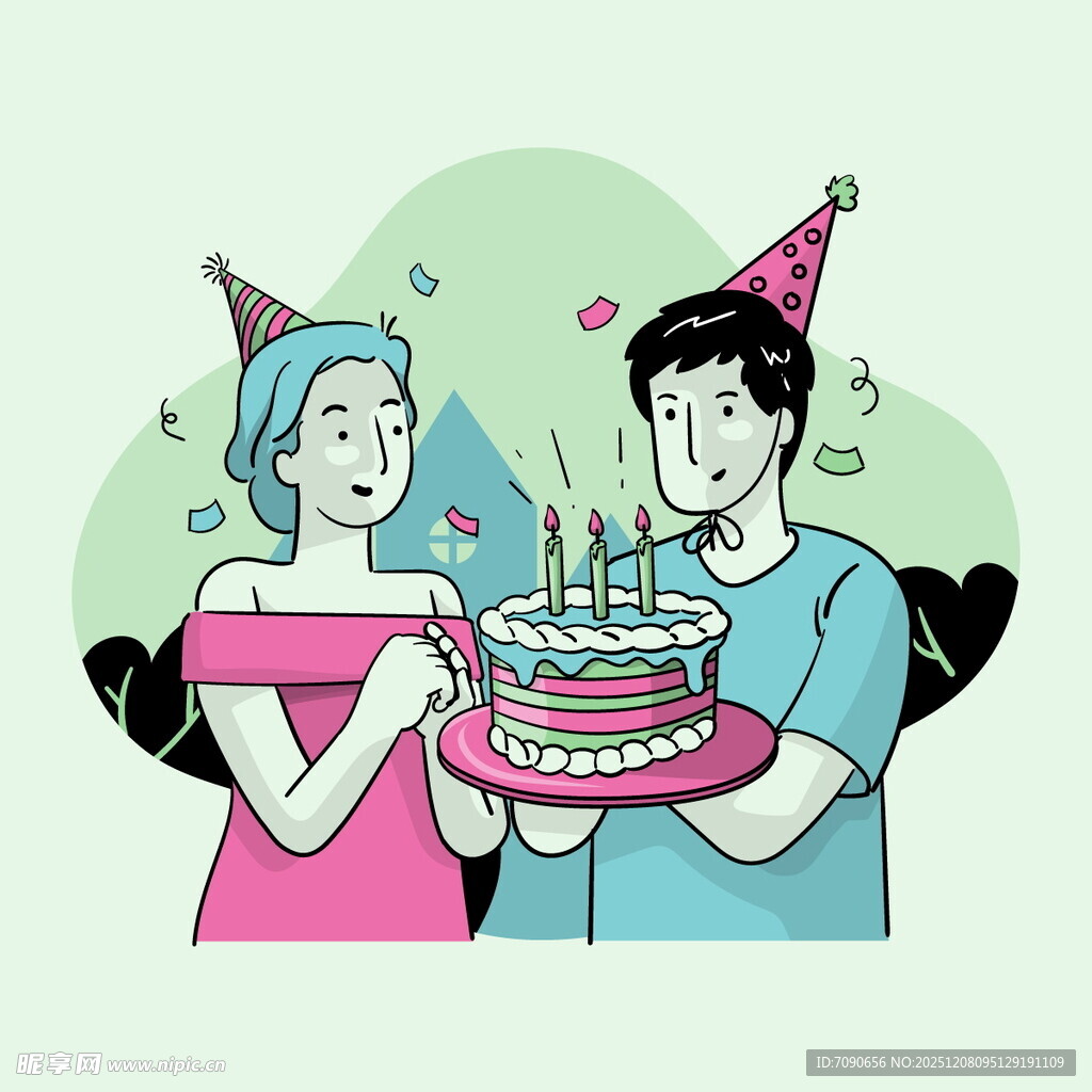 情侣共庆生日欢乐时刻