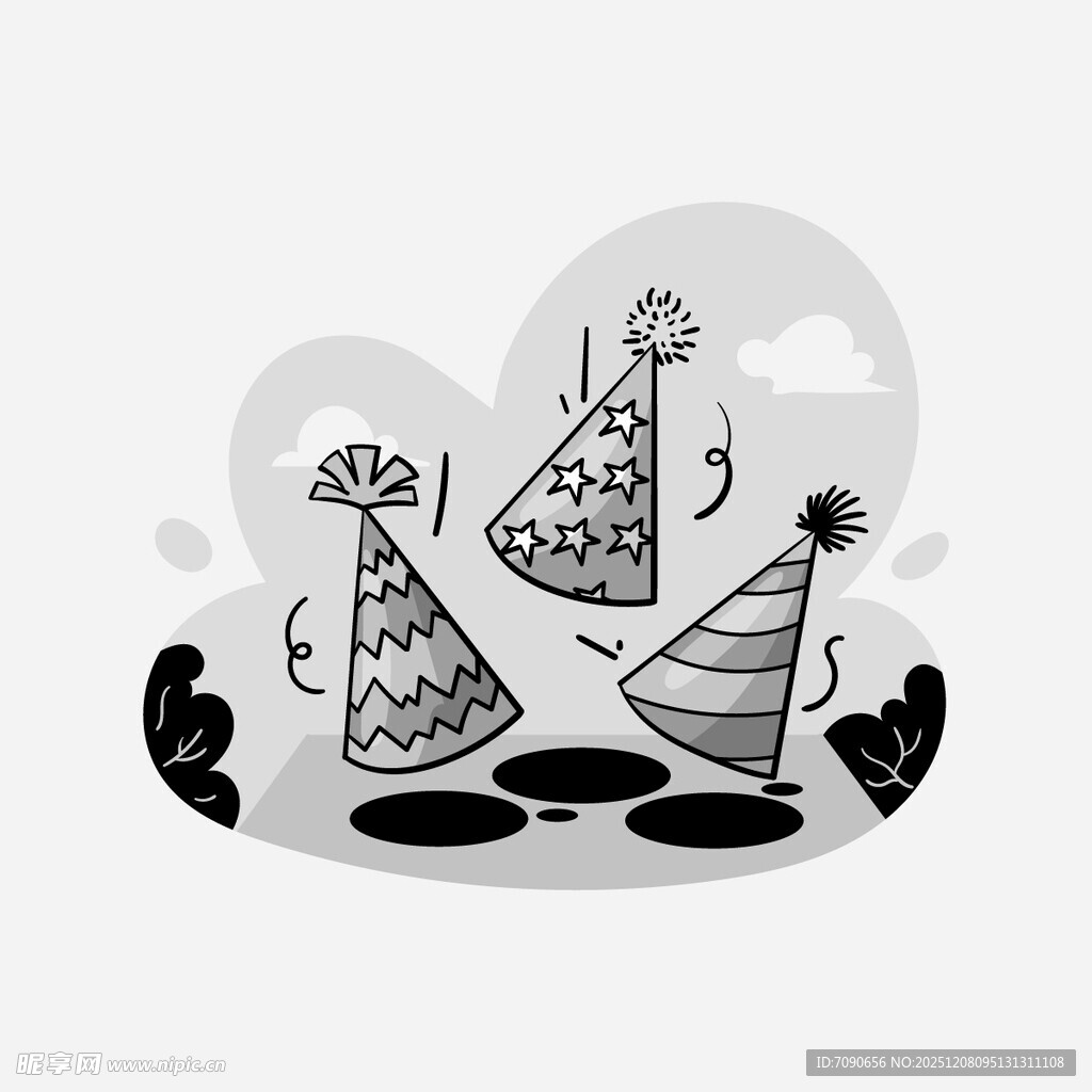 派对帽插画