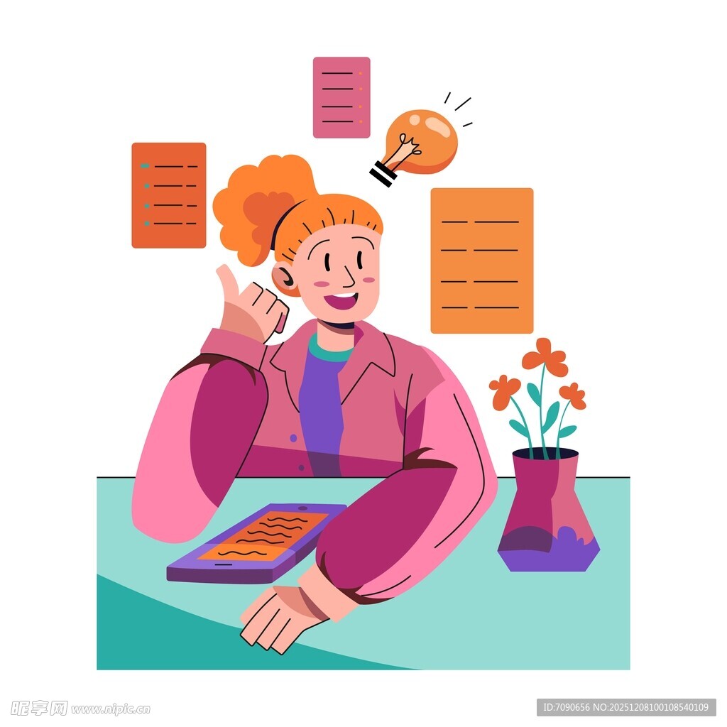 创意女性专注于设计工作