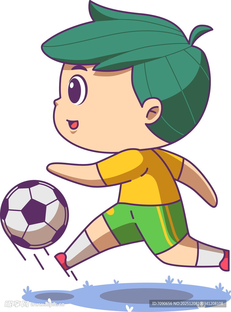 绿茵少年踢足球瞬间