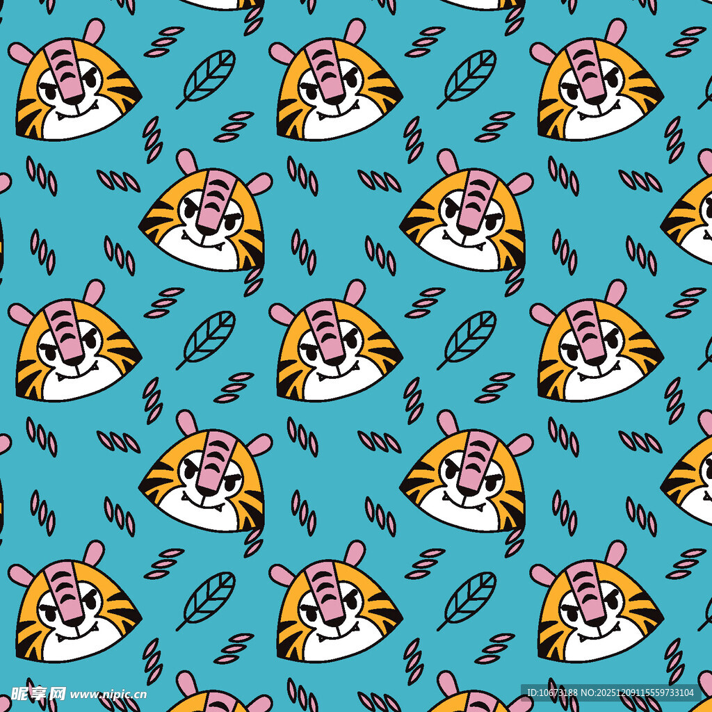卡通老虎图案背景设计
