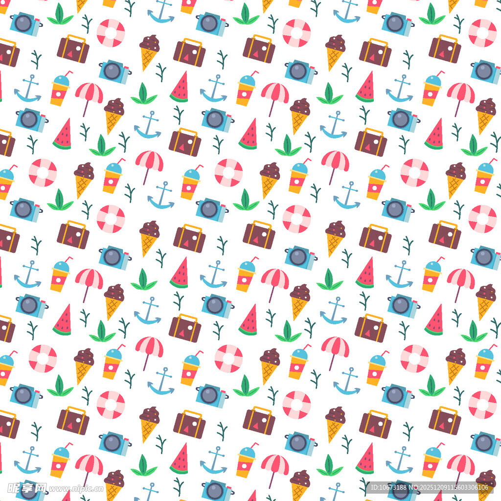 海洋主题卡通图案背景