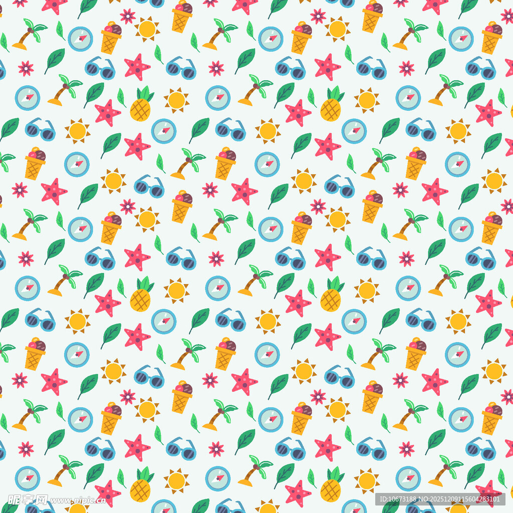 多彩花卉水果图案背景