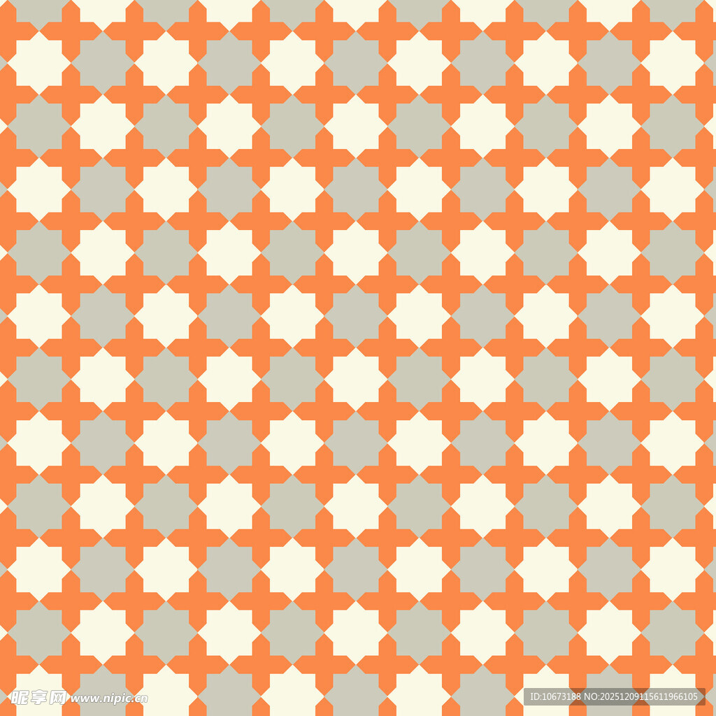 橙色花朵几何图案背景