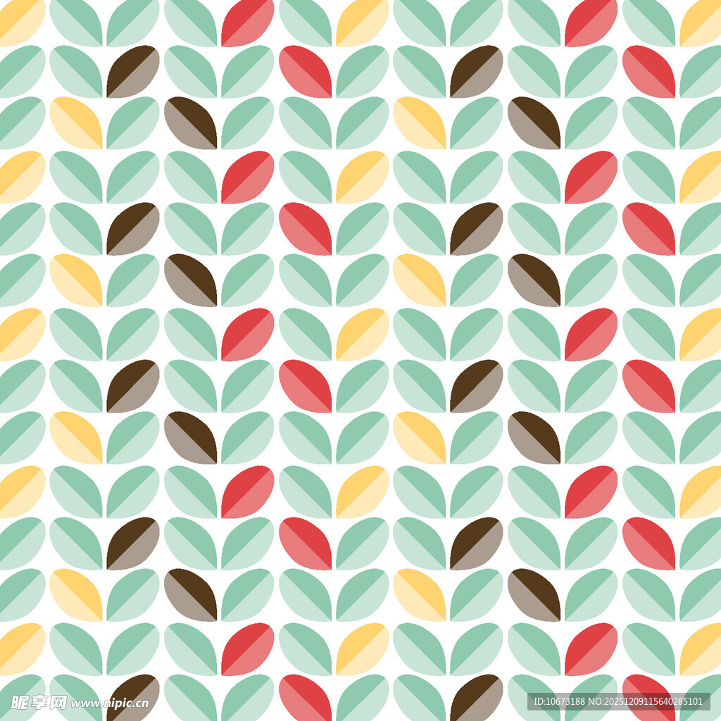多彩叶形图案无缝背景