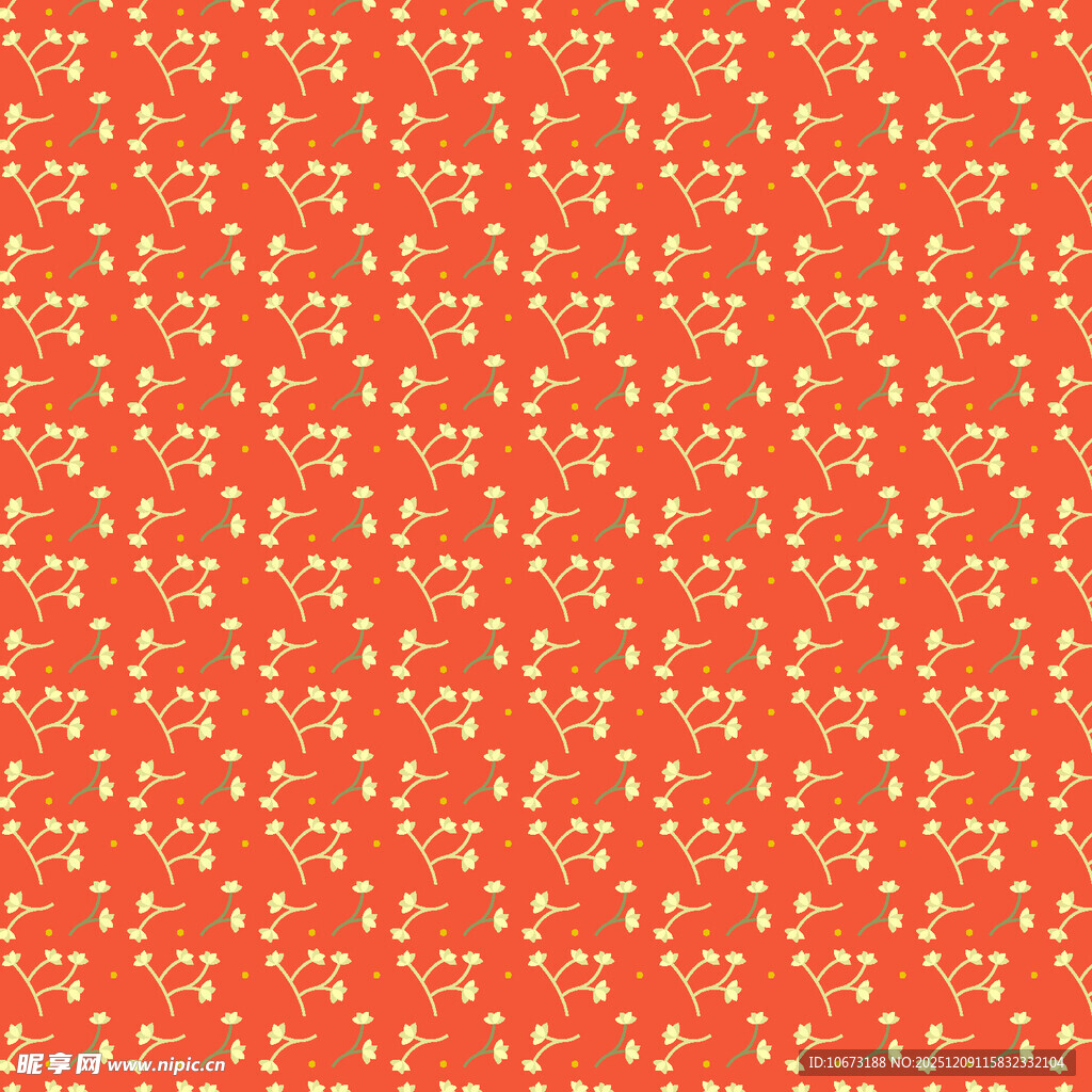 橙底白点简约几何图案