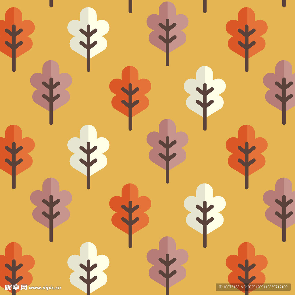 秋季树木图案背景纹理