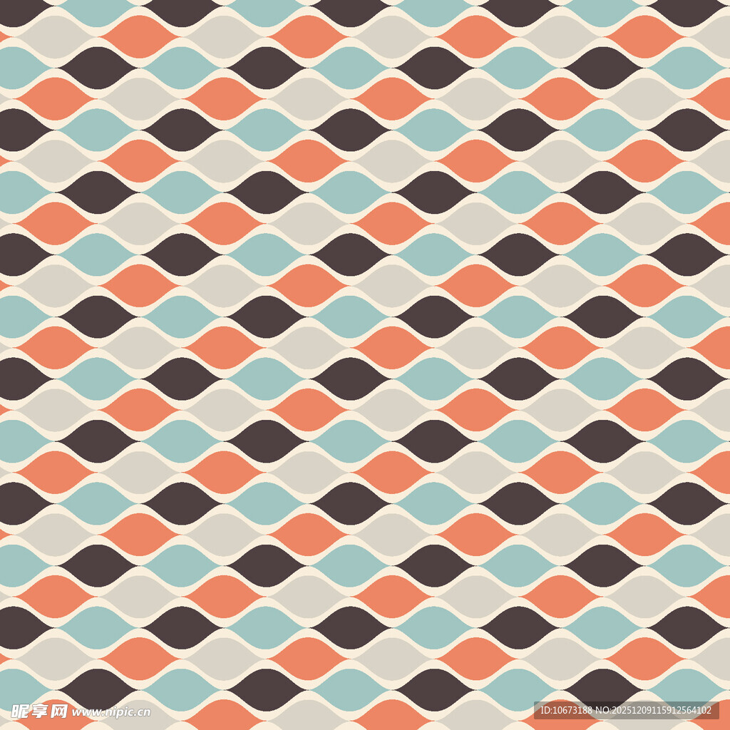 几何彩色方块无缝图案