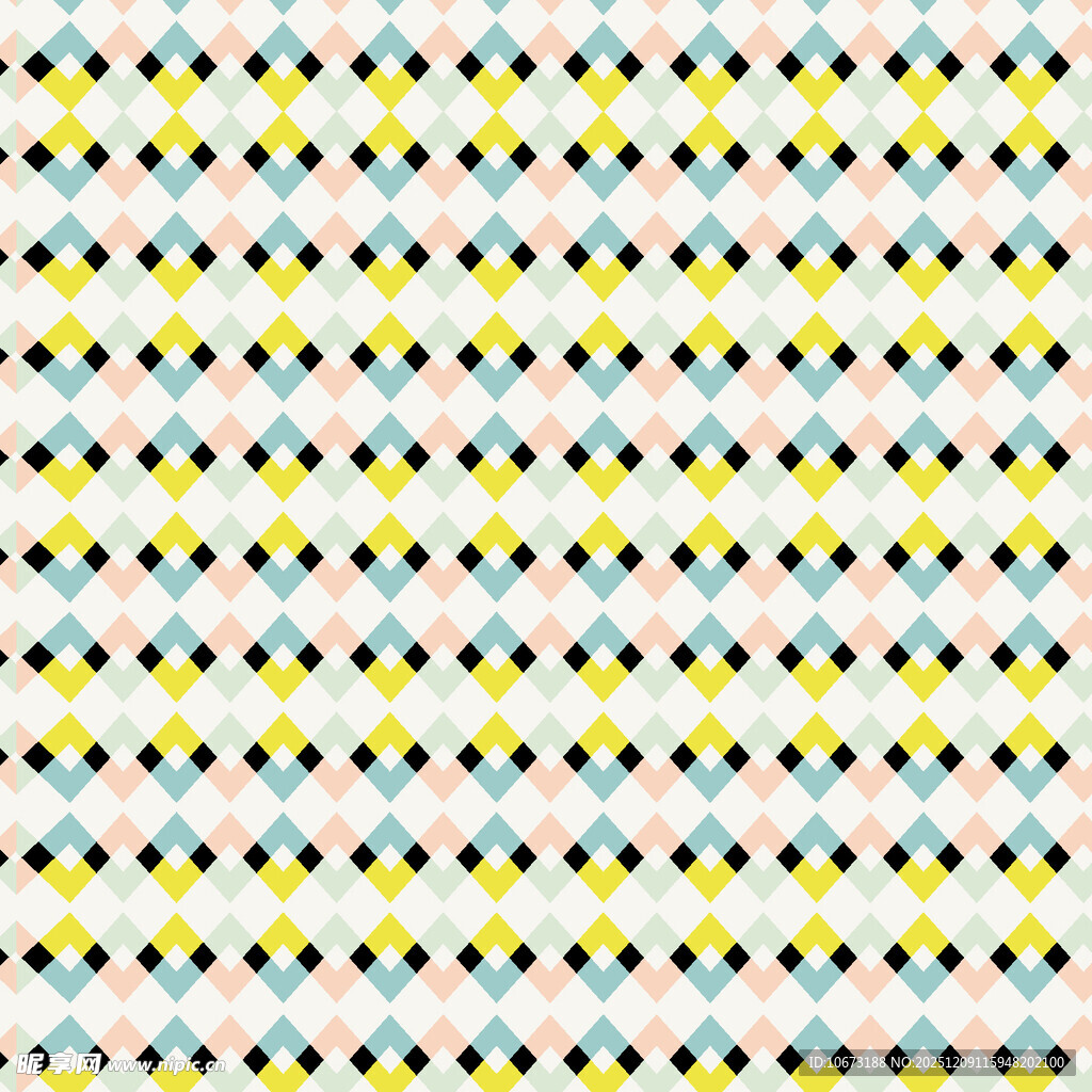 几何彩色点状条纹图案