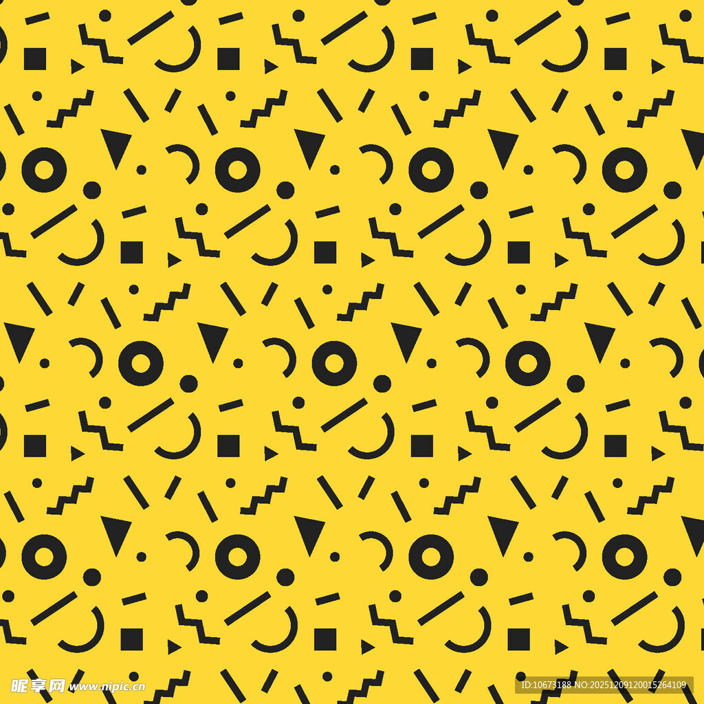 黄色几何图案无缝背景图