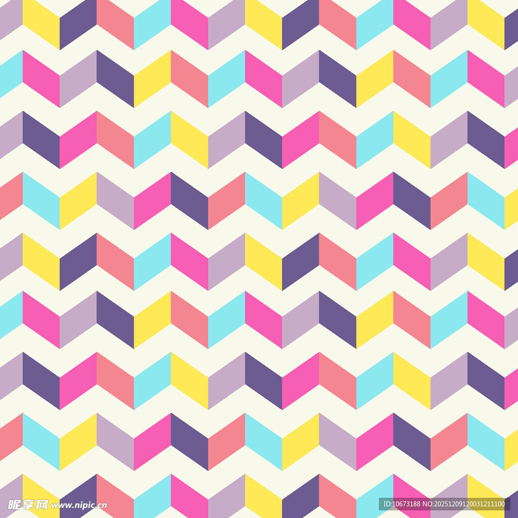 多彩锯齿形几何图案背景