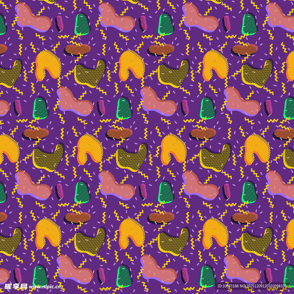 多彩动物图案无缝背景