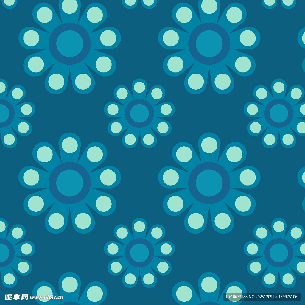 蓝底圆点几何图案背景