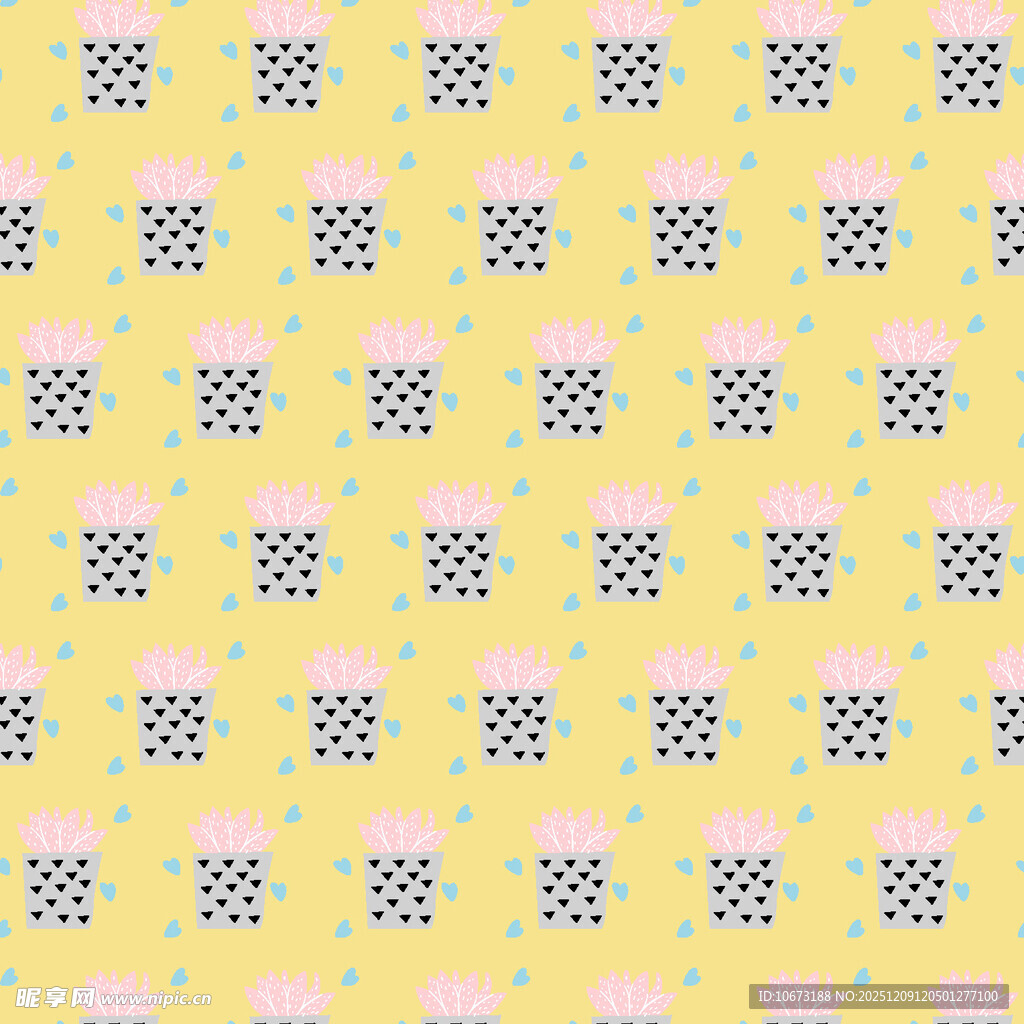 黄色几何图案无缝背景图