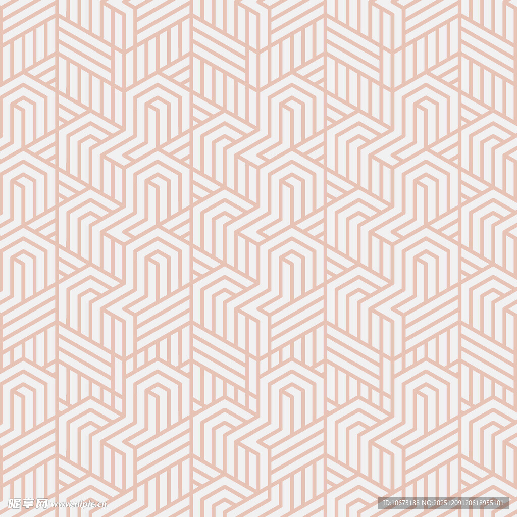 几何线条粉色无缝图案