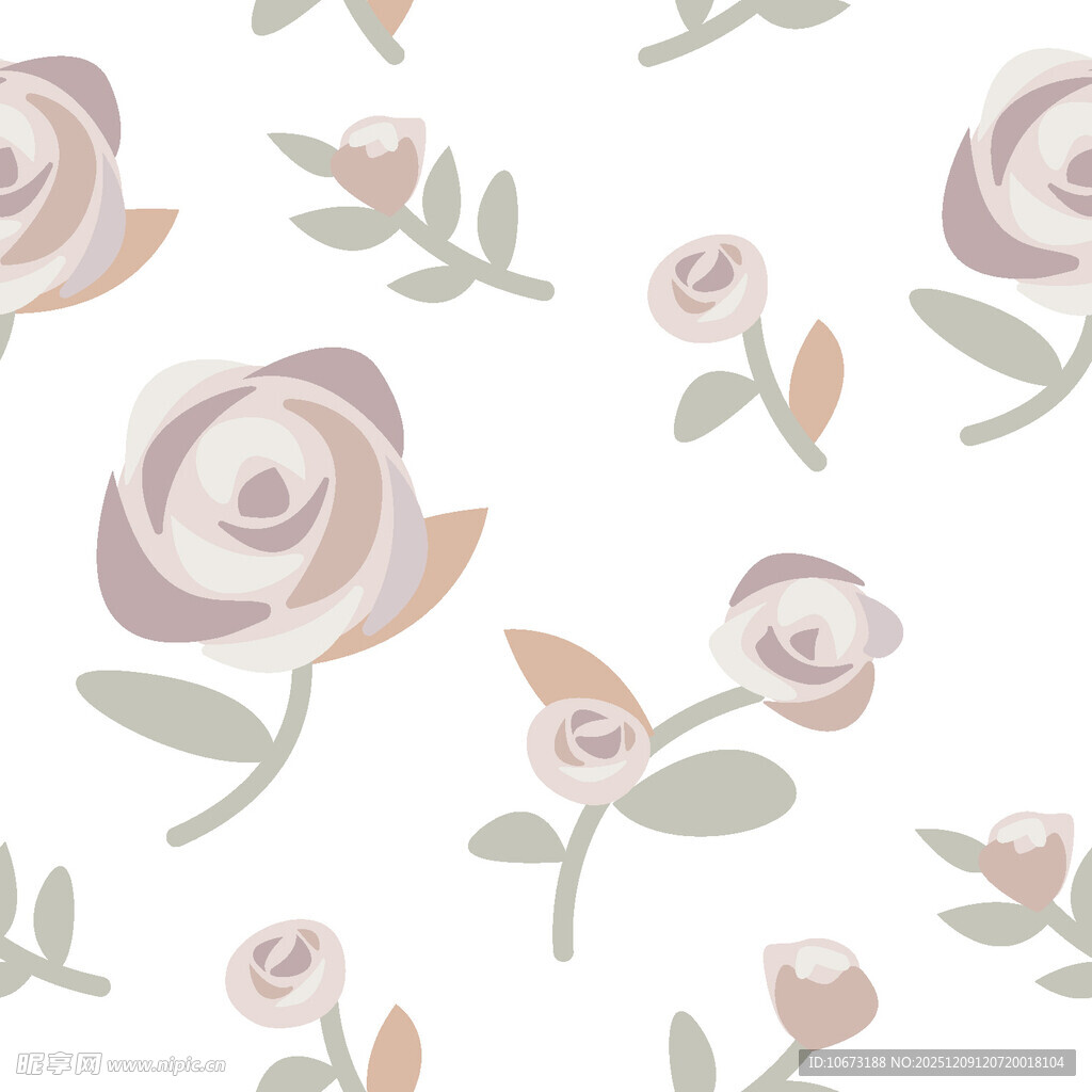 淡雅玫瑰花卉图案背景
